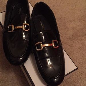 Black patten leather flats